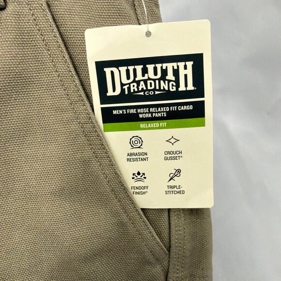 Duluth Trading Mens Fire Hose Relexed Fit Cargo Work Pants 35 x 34 Desert Khaki - Picture 7 of 10